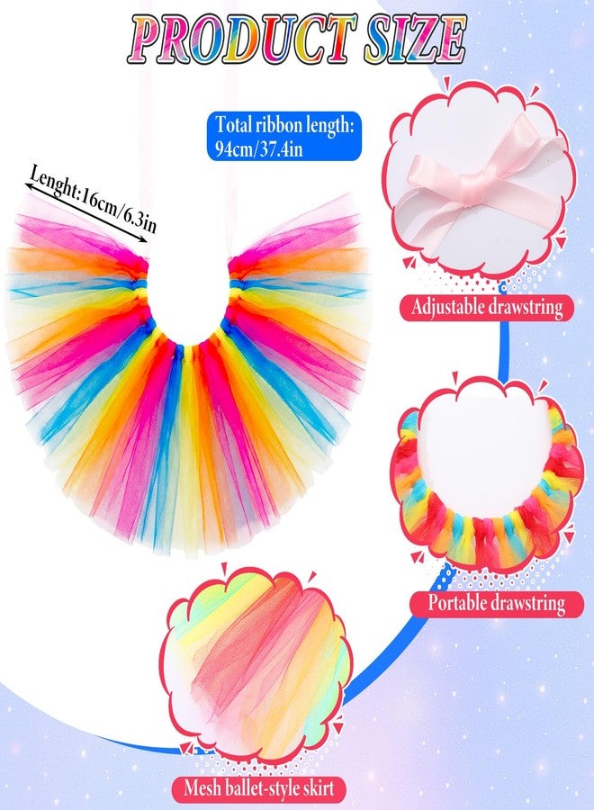 Shinylin 12 Pieces Chicken Tutus for Hens and Chicken Clothes Hats Skirt Princess Dress Hen Decoration Clothing for Chickens Colorful Feather Skirt Tutu Dress Outfit for Hen - Image 2